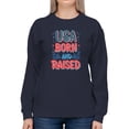 thumbnail image 1 of Usa Born And Raised Neon Sweatshirt Women -Image by Shutterstock, Female Small, 1 of 4