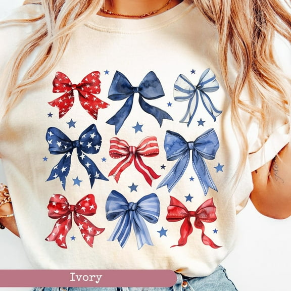 , Usa Bow Shirt, Coquette America Bow Shirt For July 4Th, Memorial Day Shirt, Patriotic Bow Tee, Usa Shirt, Election Shirt,