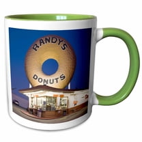3drose, Usa, California, Inglewood. Randys Donuts, Dawn - Us05 Wbi0514 - Walter Bibikow, 11oz Two-tone Green Mug