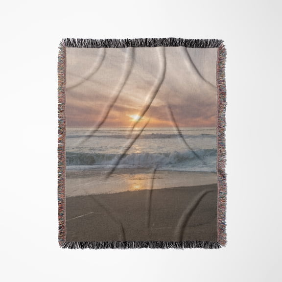 Usa, California, Point Reyes Seashore, Point Reyes Beach Sunset, Woven Blanket