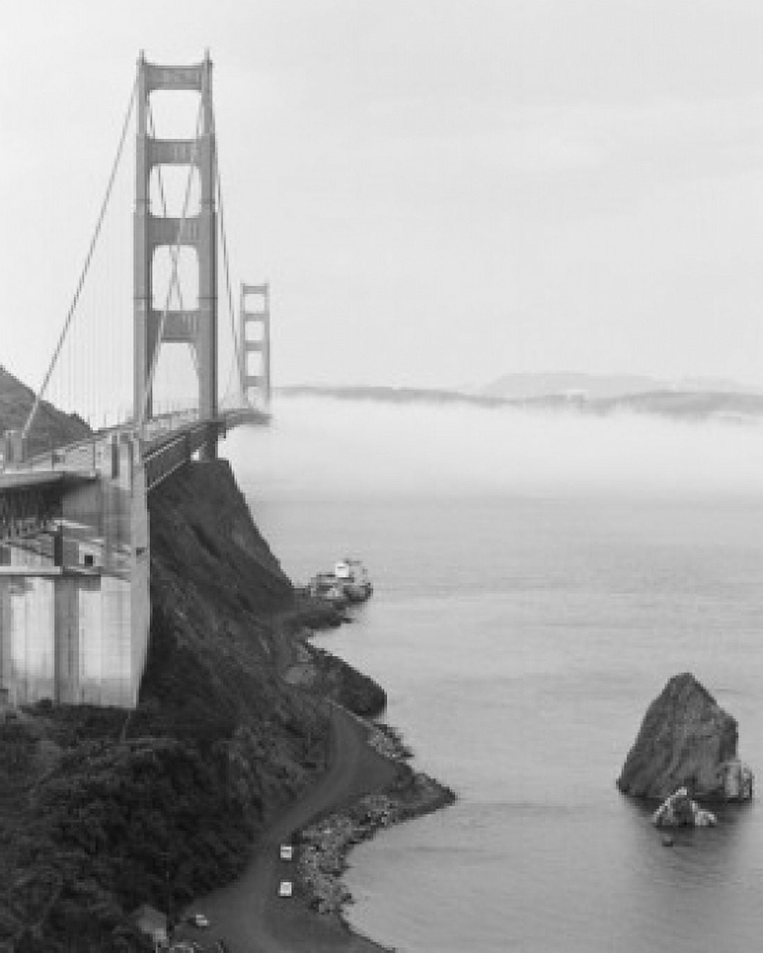 Usa California San Francisco Golden Gate Bridge fog bank beneath Canvas Art - (24 x 36)