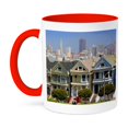 thumbnail image 1 of 3dRose, USA, California. San Francisco, the Painted Ladies., 11oz Two-Tone Red Mug, 1 of 7