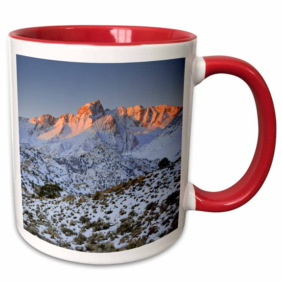 3drose, Usa, California, Sierra Nevada Mountains. Alpenglow on Mt. Humphreys., 11oz Two-tone Red Mug