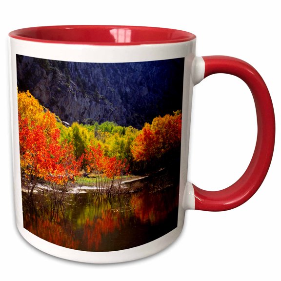 3drose, Usa, California, Sierra Nevada Mountains. Autumn in the Sierras., 11oz Two-tone Red Mug