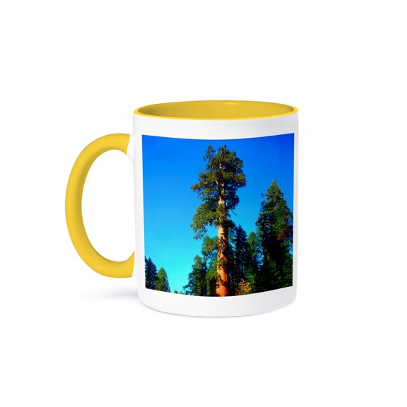 Usa, California, Sierra Nevada Mountains. Sequoia Tree In Sequoia Np., 11oz Two-Tone Yellow Mug