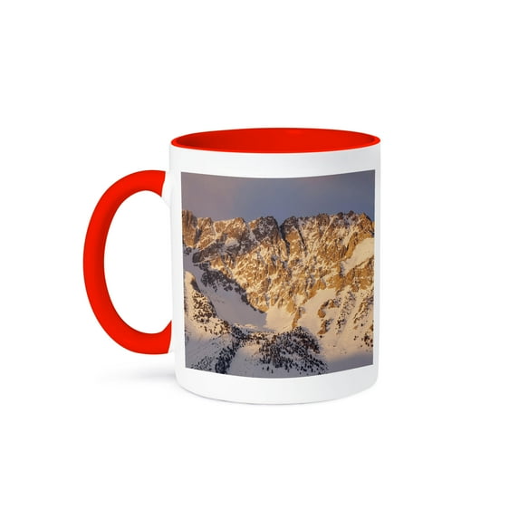3drose, Usa, California, Sierra Nevada Range. Sunrise on Basin Mountain., 15oz Two-tone Red Mug