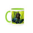 thumbnail image 1 of 3drose, Usa, California. Standard Poodle Puppy Sitting with Green Background., 11oz Two-tone Green Mug, 1 of 6