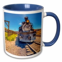 3drose, Usa, Colorado. Cumbres and Toltec Scenic Railroad Train., 15oz Two-tone Blue Mug