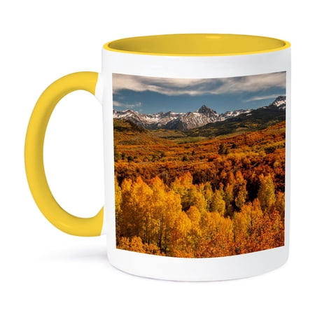 3dRose, USA, Colorado. Dallas Divide in San Juan Mountains., 11oz Two-Tone Yellow Mug