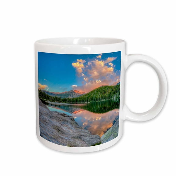 3drose, Usa, Colorado, Rocky Mountain Np. Longs Peak in Bear Lake at Sunset., 11oz Mug