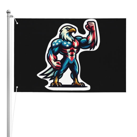 Usa Eagle Double Sided Flag 2x3ft For Home/Company/Indoor Outdoor Decoration Flag 100% Polyester Banner