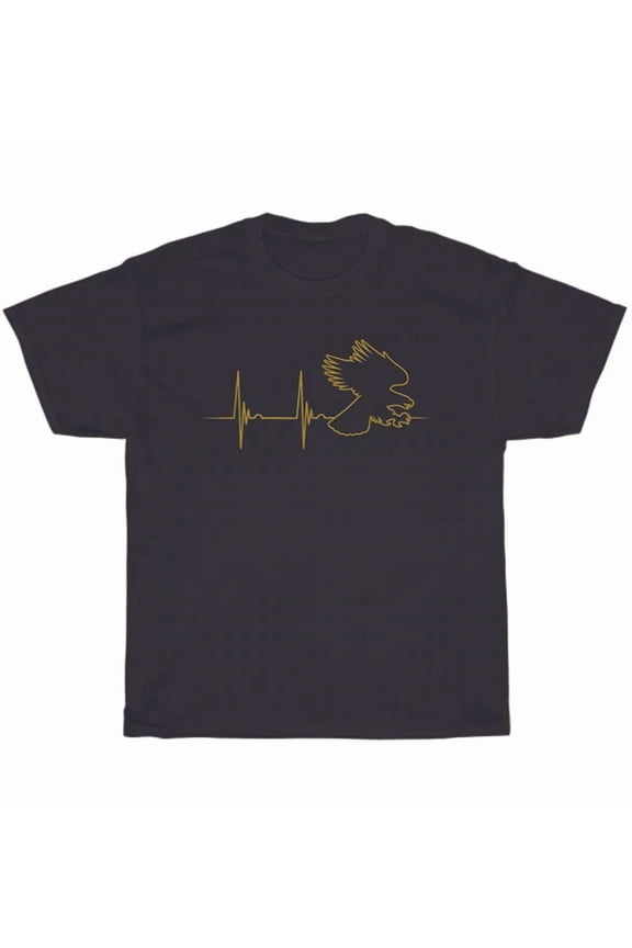 Usa Eagle Heartbeat Ekg Pulse Line Us American Bird T-Shirt Unisex Tee Gift New