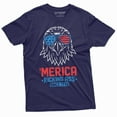 thumbnail image 1 of Usa Eagle Merica Tee Shirt Mens Cool 4Th Of July Tshirt 1776 Independece Tee-Shirt (Large Navy Blue), 1 of 5
