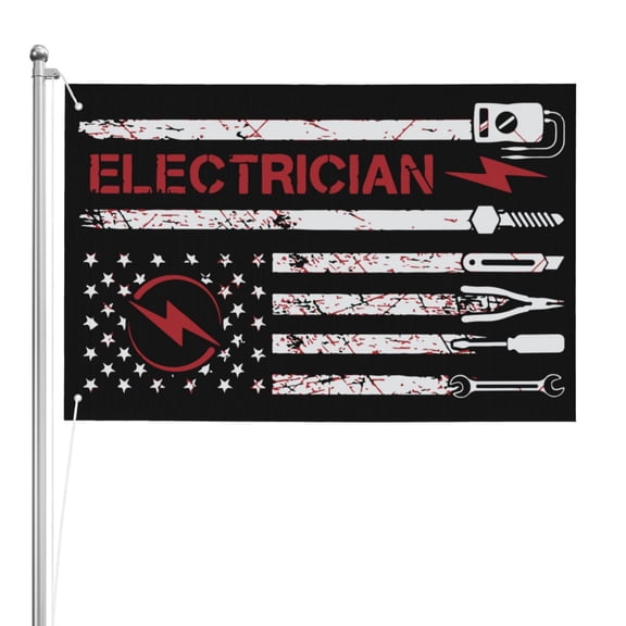 Usa Electrician Blue Collar Flag Double Sided Flag 2x3ft For Home/Company/Indoor Outdoor Decoration Flag 100% Polyester Banner