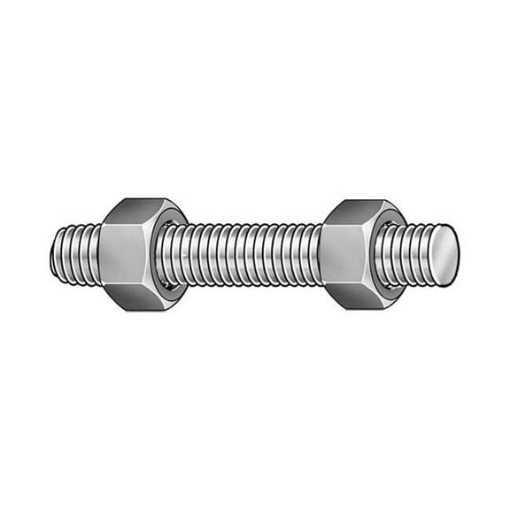 Usa Fastener Threaded Stud, Fluoropolymer Coated, 4 PK B7-.75-5