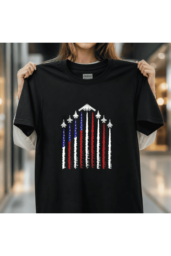 Usa Fighter Jets 4th of July Men Women Kids Funny Patriotic Unisex T-Shirt, S - 5XL