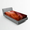 thumbnail image 1 of Usa Fitted Sheet, Nature Theme Inside of the Antelope Canyon in Arizona Digital Art Image, Soft Decorative Fabric Bedding, Twin XL Size, Orange Red and Yellow, by Ambesonne, 1 of 2
