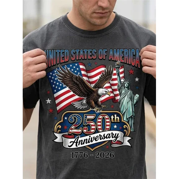 Usa Flag 250Th Anniversary T-Shirt Vintage Independence Day Tee