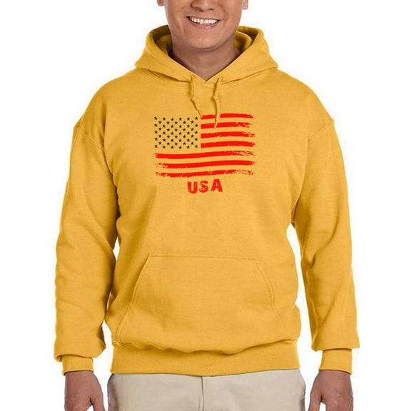 Usa Flag 4Th Of July Hoodie Men -Image by Shutterstock, Male x-Large