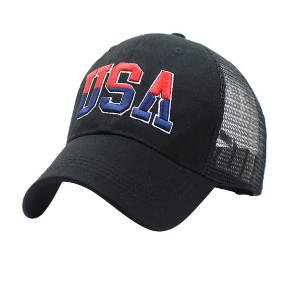 Usa Flag Baseball Cap | Patriotic Embroidered Hat for Men, Fourth of July & Outdoor Events Under 5$, Yubnlvae Male Female Neutral America Flag Embroidery Grid , Black2, One Size