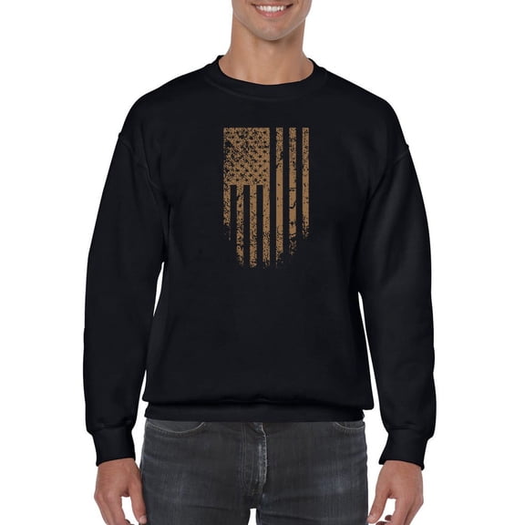Usa Flag Brown Grunge Style Sweatshirt Men -GoatDeals Designs, Male Medium
