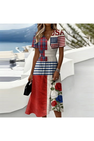 red white and blue ladies dress Dresses for Patriotic Style Junior Dresses Wholesale