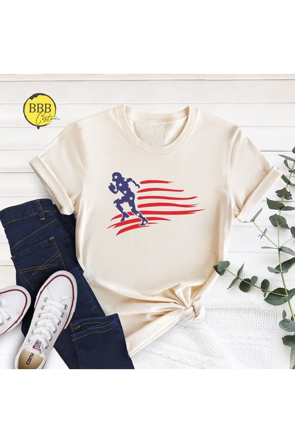 Usa Flag Football T-Shirt: Distressed Game Day Tee TSHIRT All Size S-5XL