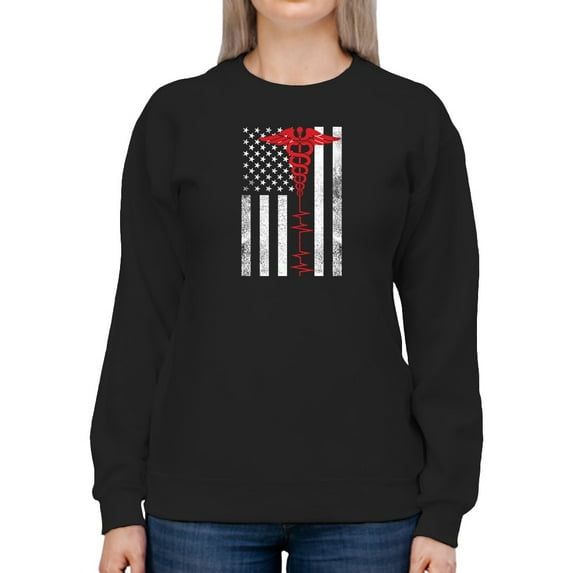 Usa Flag Health Sweatshirt Women -GoatDeals Designs, Female 4X-Large