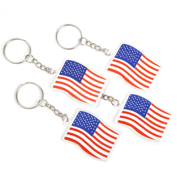 Usa Flag Key Chains - Party Favors - 144 Pieces