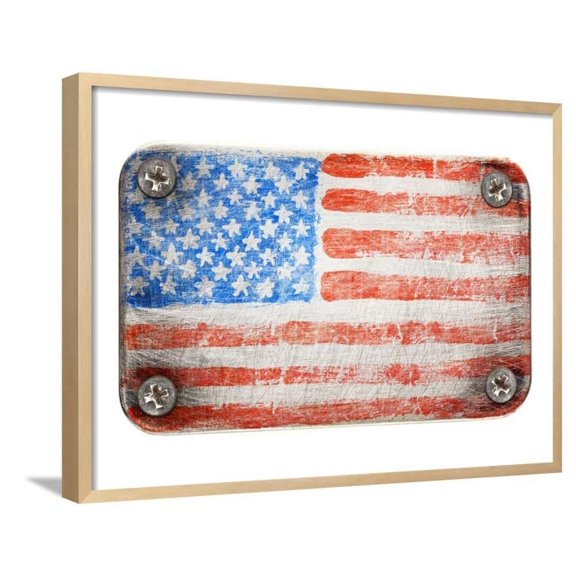 Usa Flag On Metal Texture, Framed Art Print Wall Art by donatas1205 Sold by Art.Com