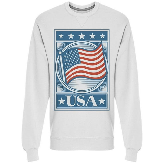 Usa Flag Poster Sweatshirt Men -Image by Shutterstock, Male XX-Large