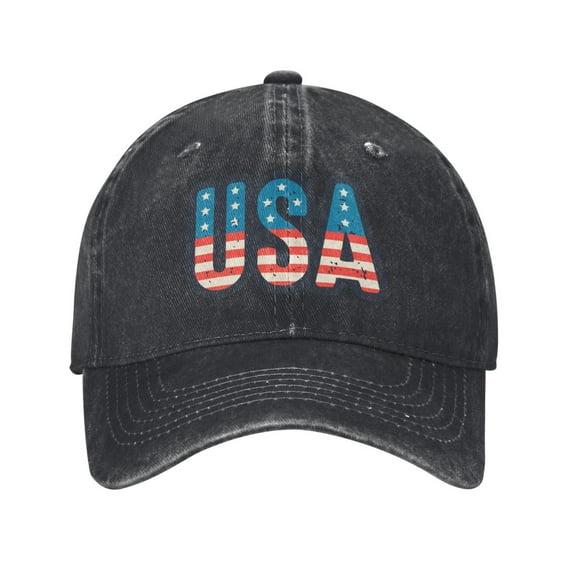 Usa Flag Unisex Adult Washed Denim Cotton Sport Outdoor Baseball Cap Adjustable Cowboy Baseball Hat