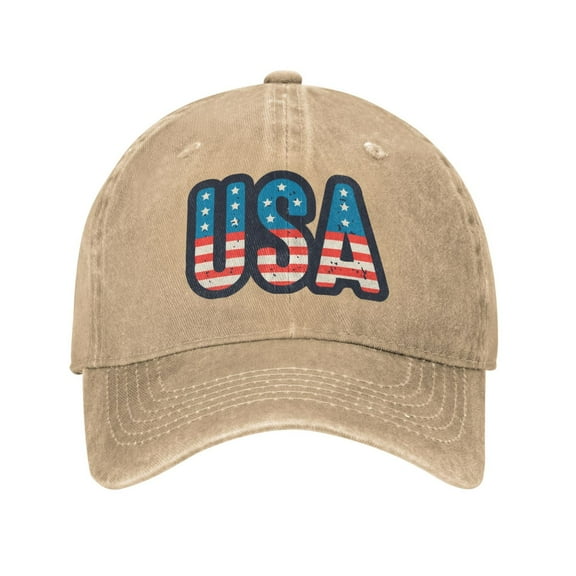 Usa Flag Unisex Adult Washed Denim Cotton Sport Outdoor Baseball Cap Adjustable Cowboy Baseball Hat