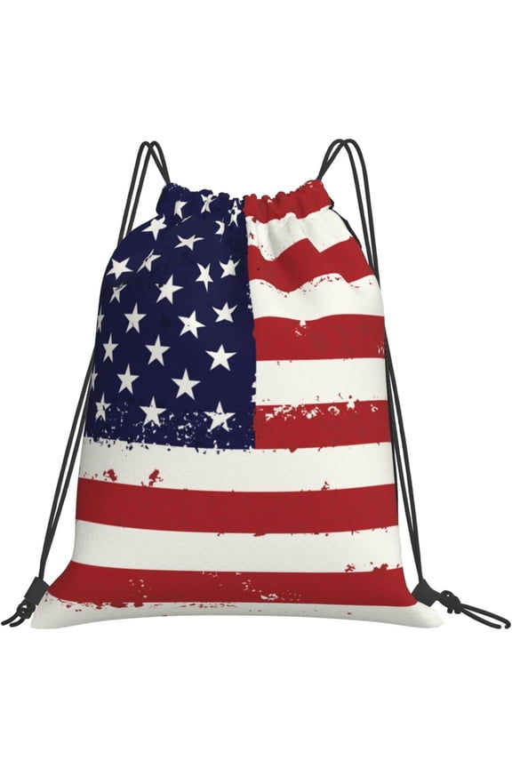 Usa Flag Unisex Drawstring Backpack Bag Sport Gym Travel Swim Sackpack