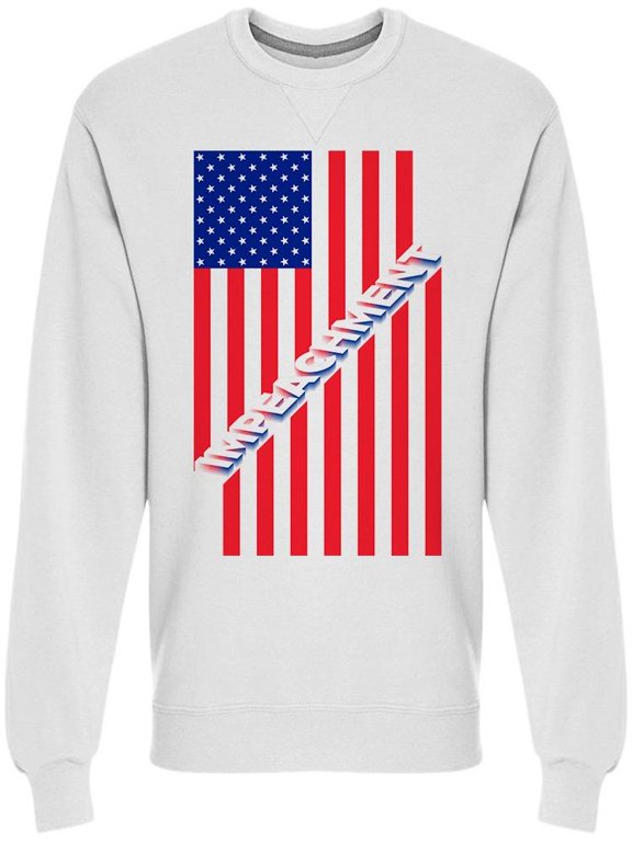 Usa Flag W/Word Impeachment Sweatshirt Men -Image by Shutterstock, Male Medium