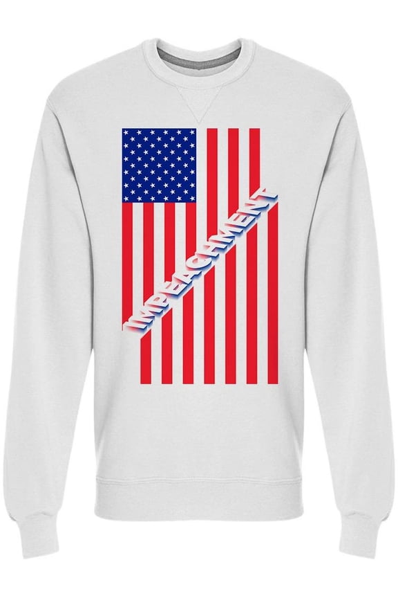 Usa Flag W/Word Impeachment Sweatshirt Men -Image by Shutterstock, Male Medium