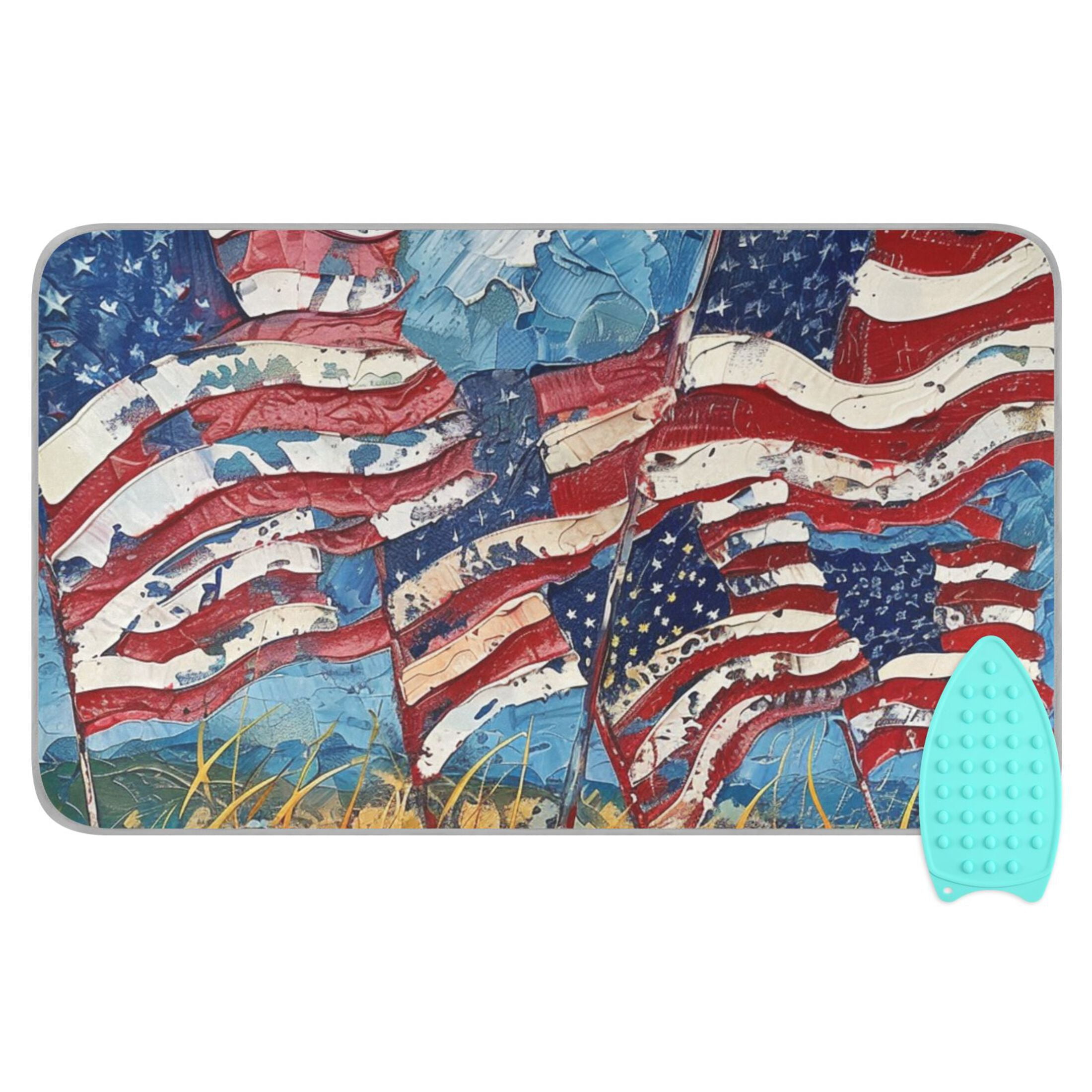 Usa Flags Ironing Board Covers Heat Resistant Ironing Pad Mat Portable for Travel Washer Dryer Table