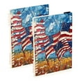 thumbnail image 1 of Usa Flags Ring Binder Notebook Journey Note Diary College Ruled Spiral Notebook Study Loose Leaf Paper A5 60 Pages, 1 of 8