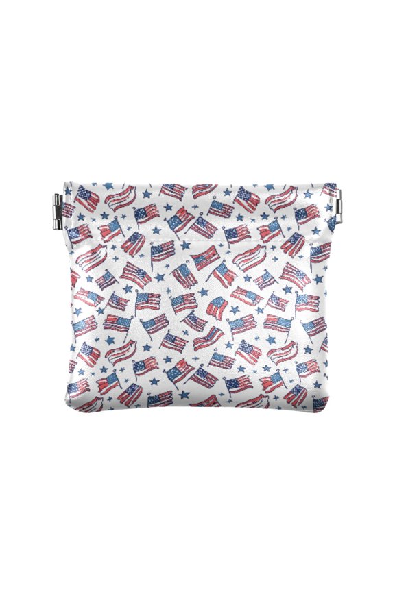 Usa Flags Wallet Small PU Leather Change Pouch Wallet for Women