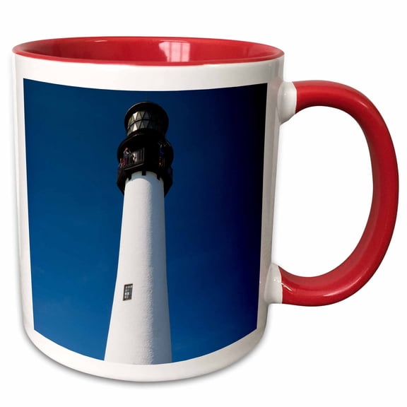 3drose, Usa, Florida, Bill Baggs Florida Sp, Cape Florida Lighthouse., 15oz Two-tone Red Mug