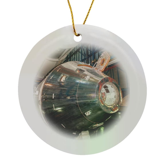 Usa, Florida, Kennedy Space Center, Nasa, Saturn V Command Module., Circle Porcelain Ornament