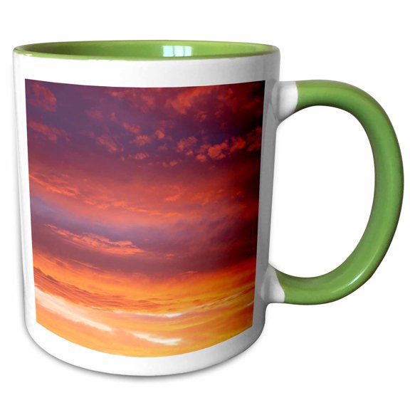 3drose, Usa, Georgia, Clouds Reflecting Sunrise 1., 11oz Two-tone Green Mug