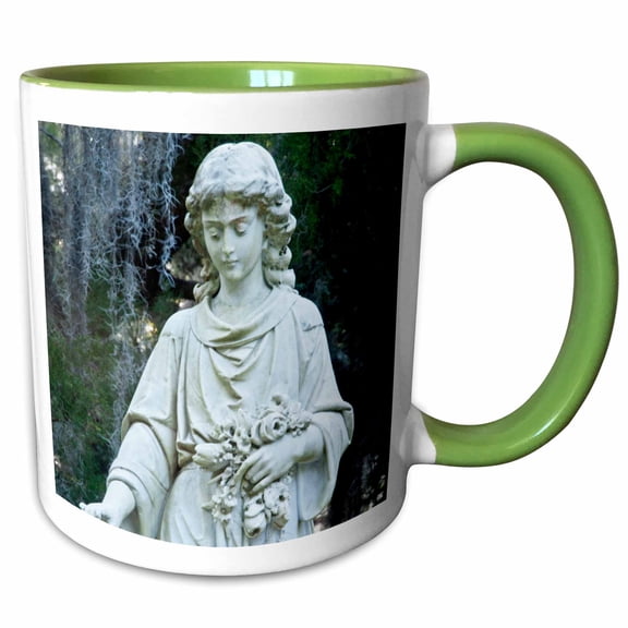 3drose, Usa, Georgia, Savannah, Bonaventure Cemetary, Statue - Us11 Rti0016 - Rob Tilley, 11oz Two-tone Green Mug