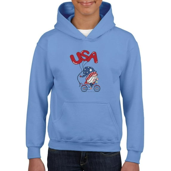 Usa Gnome W Balloons Hoodie Juniors -Image by Shutterstock, Large
