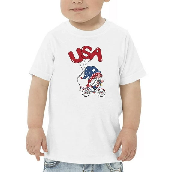 Usa Gnome W Balloons T-Shirt Toddler -Image by Shutterstock, 5 Toddler