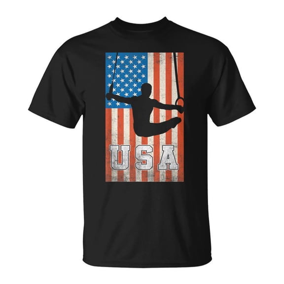 Usa Gymnast Gymnastics Team Athlete American Flag TShirt