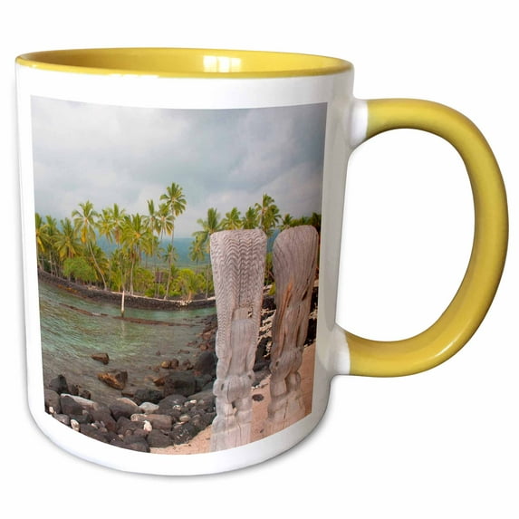 3drose, Usa, Hawaii, Puuhonua O Honaunau National Park - Us12 Iho0044 - Inger Hogstrom, 15oz Two-tone Yellow Mug