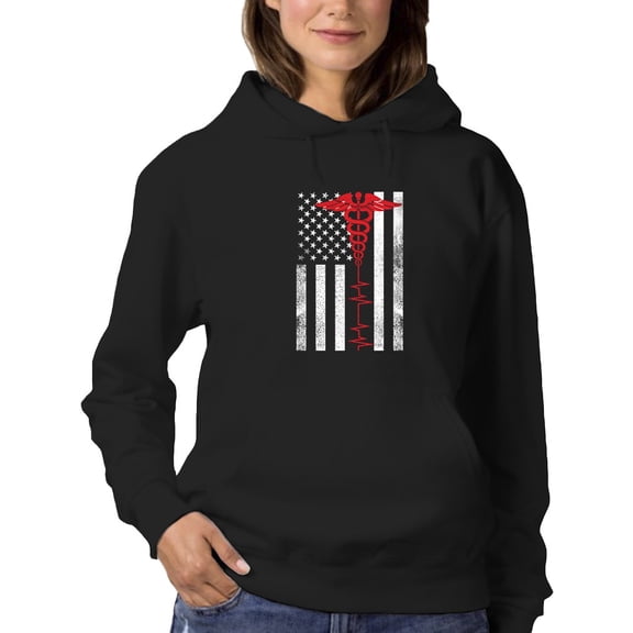 Usa Health Flag Hoodie Women -GoatDeals Designs, Female Large