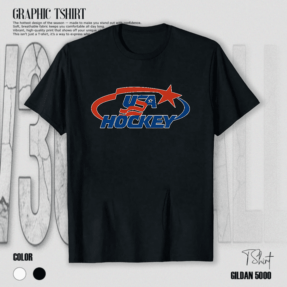 Usa Hockey Team Fan National Pride Ice Sport Patriotic Unisex T-Shirt V17678, up to size 5XL