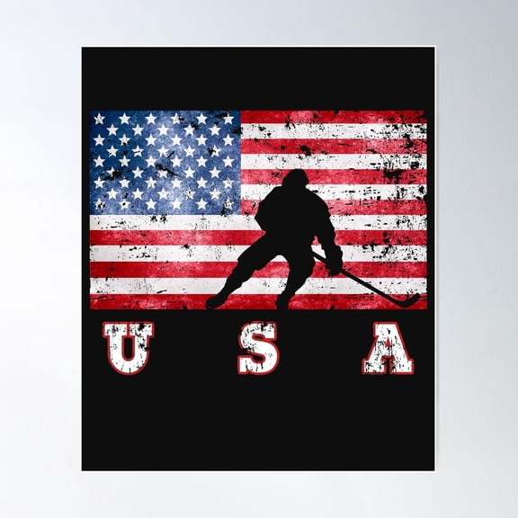 Usa Ice Hockey Poster Wall Art, Modern Wall Decor, 8x12 UNFRAMED